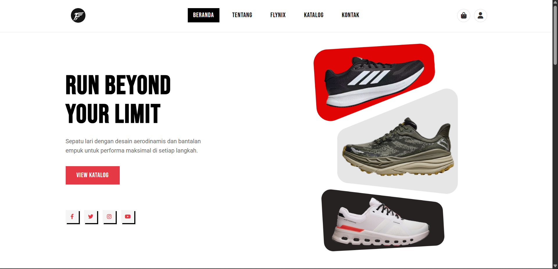 FLYNIX - Website e-commerce sepatu lari