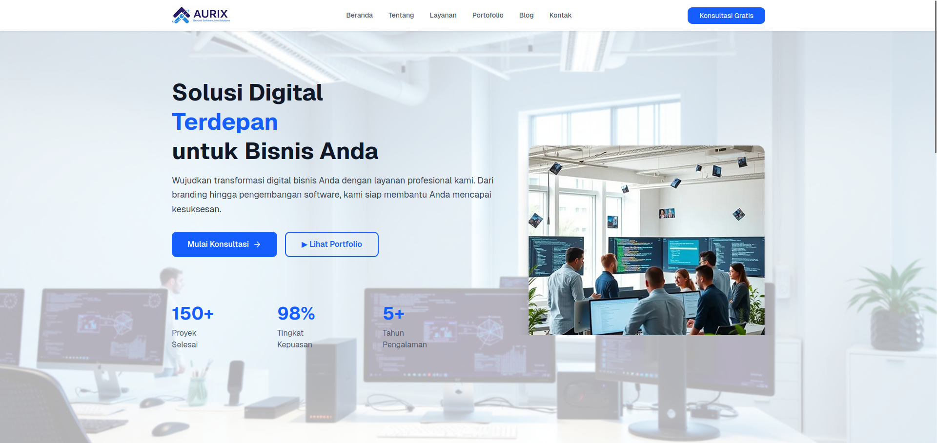AURIX | Website Layanan Digital & Software