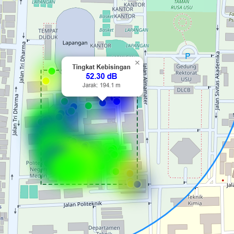 Screenshot 2 dari project Heatmap Peta Kebisingan
