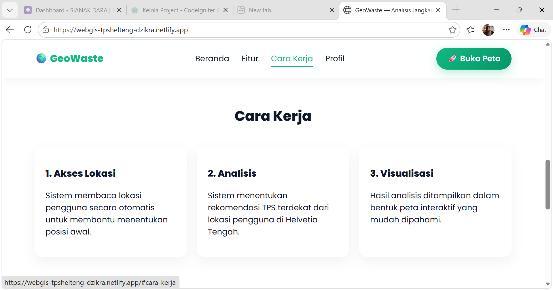 Screenshot 3 dari project GeoWaste - Sistem Informasi Geografis TPS di Helvetia Tengah