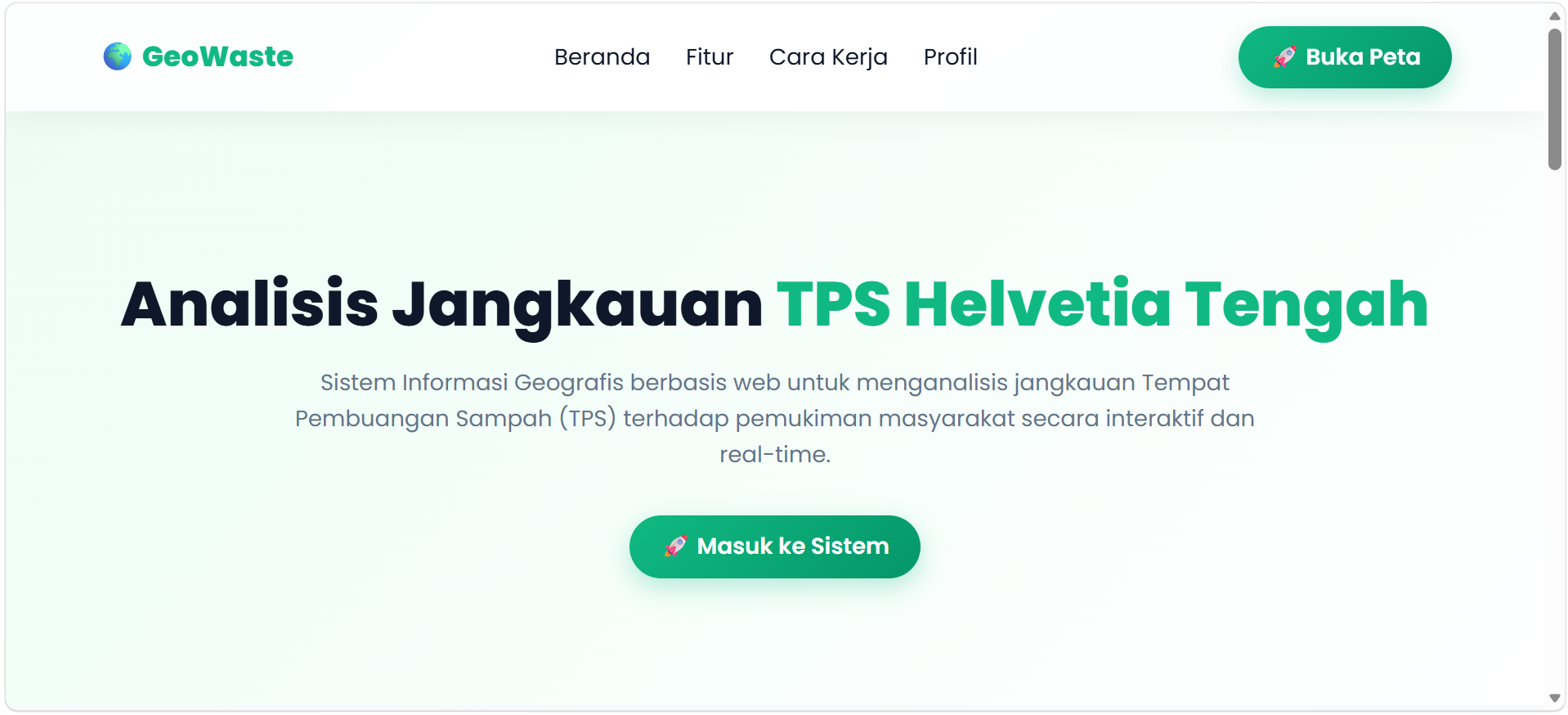 Thumbnail GeoWaste - Sistem Informasi Geografis TPS di Helvetia Tengah