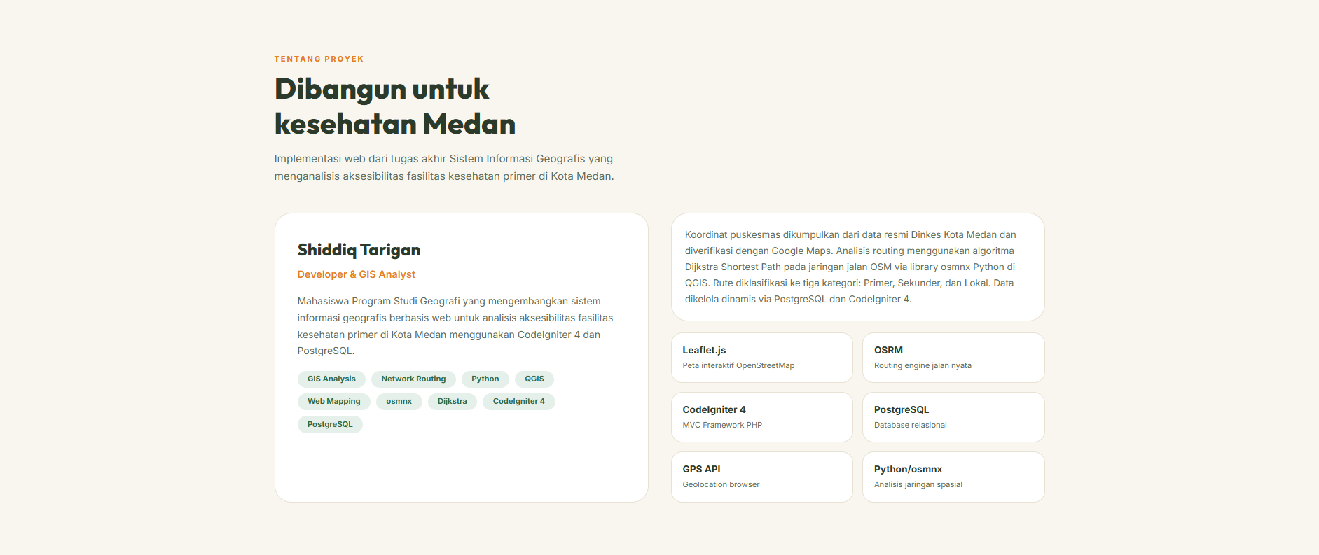 Screenshot 2 dari project MedanSehat - Pemetaan Rute Area Layanan Fasilitas Publik