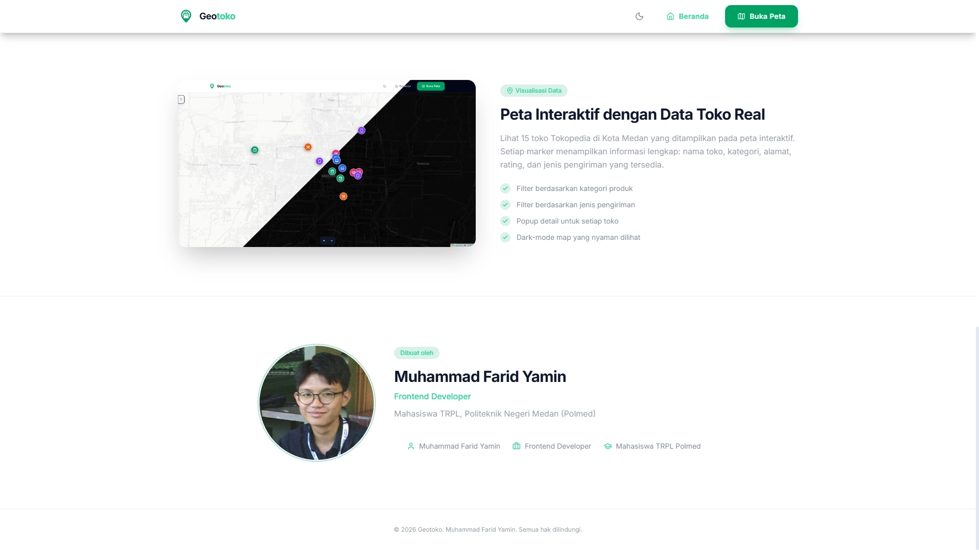 Screenshot 3 dari project Geotoko: Peta Toko Tokopedia Medan