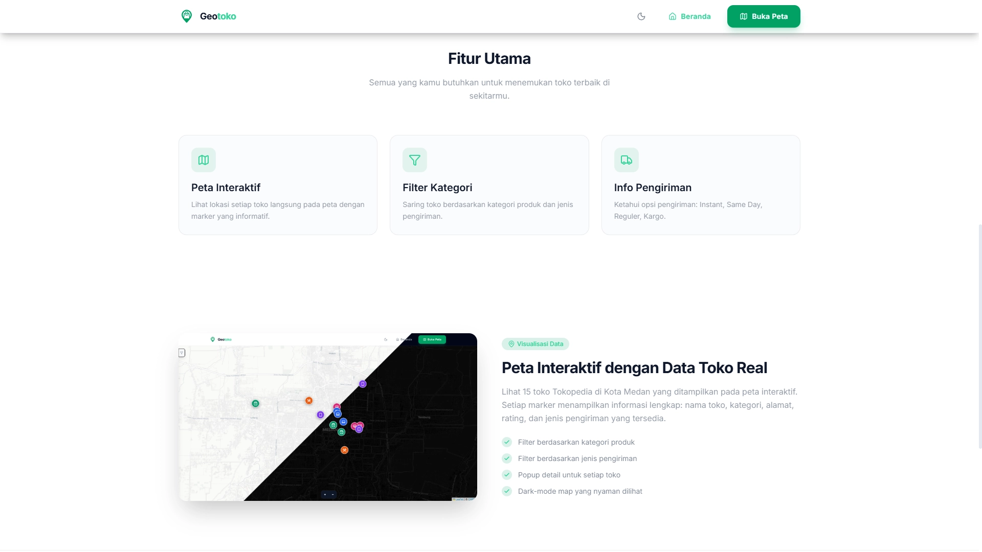 Screenshot 2 dari project Geotoko: Peta Toko Tokopedia Medan