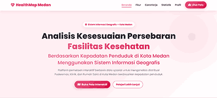 Screenshot 1 dari project Analisis Kesesuaian Persebaran Fasilitas Kesehatan Berdasarkan Kepadatan Penduduk di Kota Medan Menggunakan Sistem Informasi Geografis