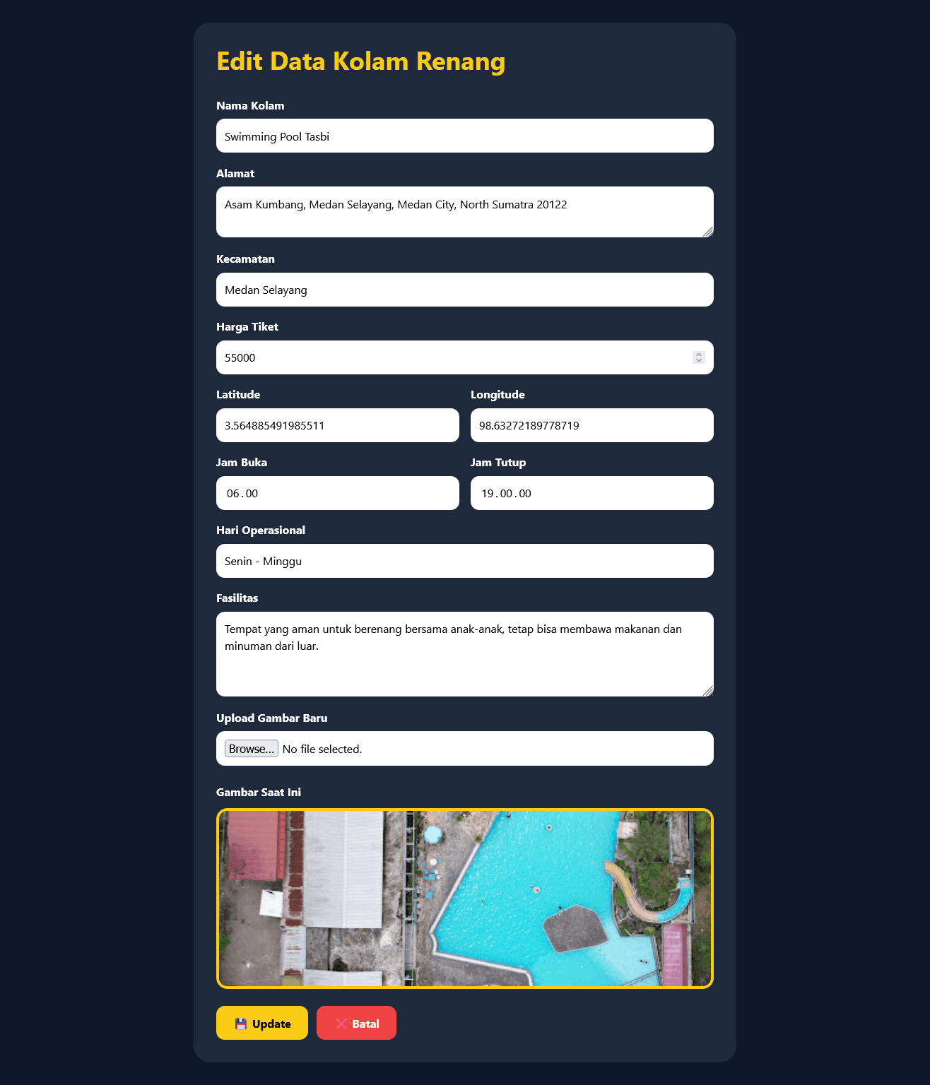 Screenshot 8 dari project Sistem Informasi Geografis (SIG) Pemetaan Kolam Renang di Kota Medan