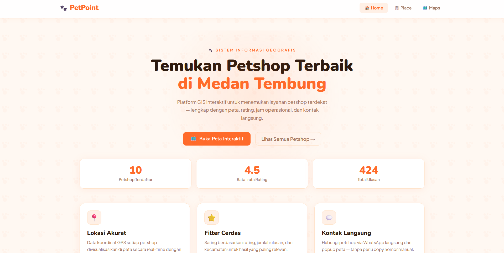 SISTEM INFORMASI GEOGRAFIS PERSEBARAN TOKO  HEWAN DI KOTA TEMBUNG