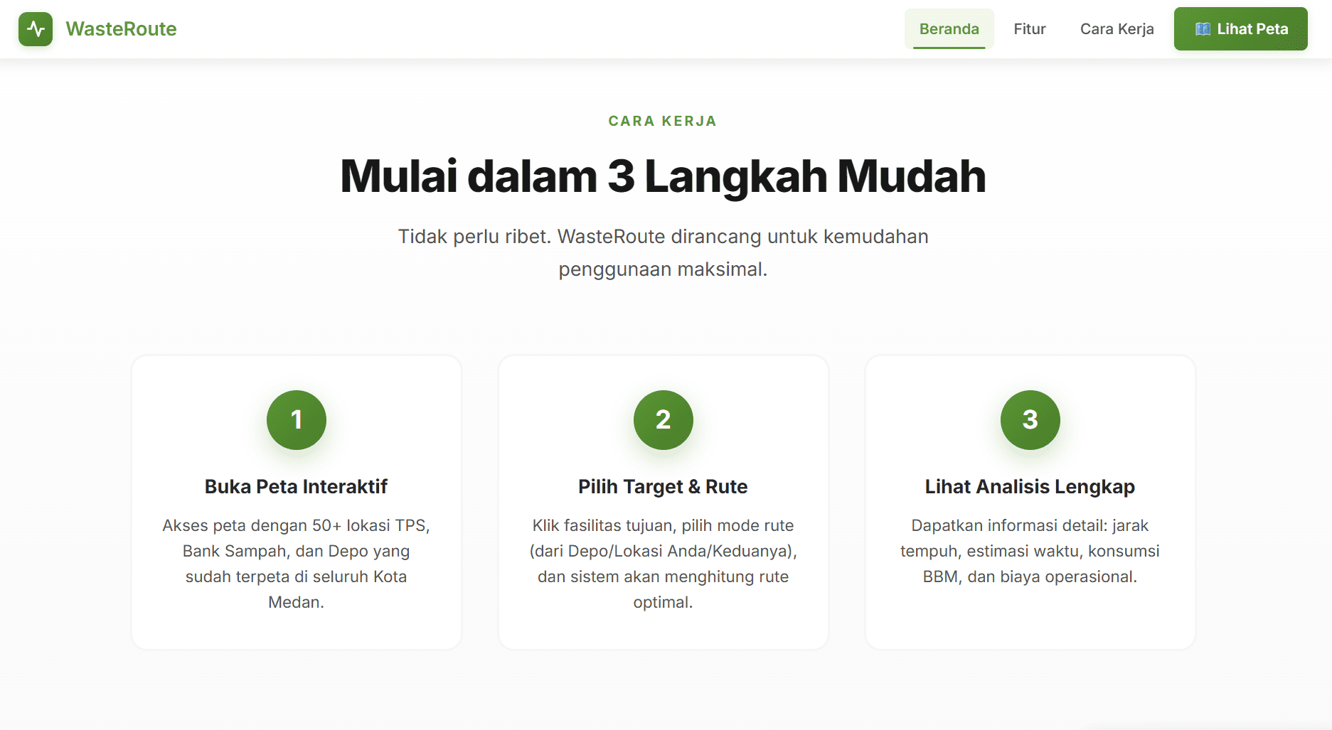 Screenshot 3 dari project Pengembangan Sistem Informasi Geografis untuk Menentukan Rute Pengangkutan Sampah Berbasis Data Spasial