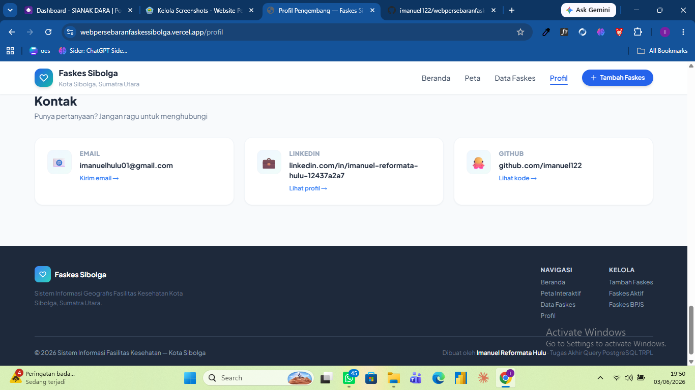 Screenshot 18 dari project Website Persebaran Fasilitas Kesehatan di Sibolga