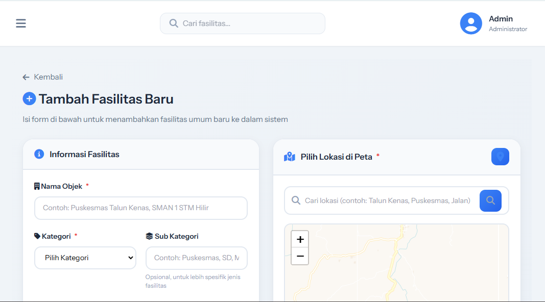 Screenshot 7 dari project Sistem Informasi Geografis Persebaran Fasilitas Umum di Kecamatan STM Hilir