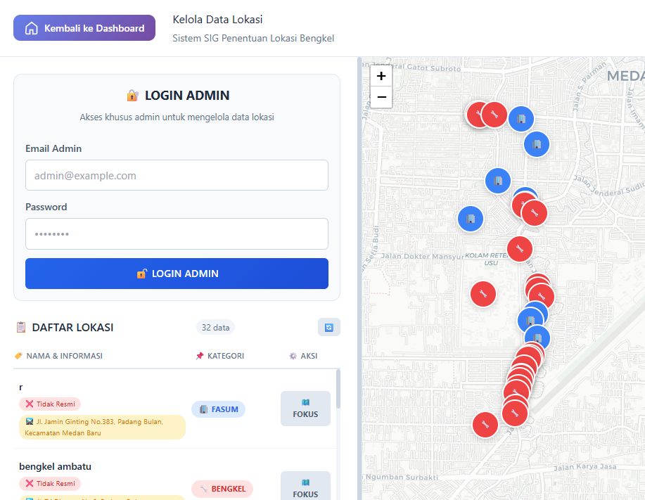 Sistem Informasi Geografis Menggunakan Analisis Buffer dan Metode SAW untuk Penentuan Lokasi Strategis Usaha Bengkel Motor di Kecamatan Medan Baru