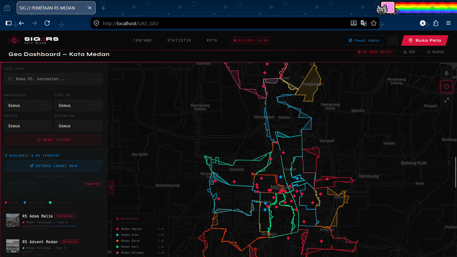 Screenshot 4 dari project Sistem Informasi Geografis (SIG) Pemetaan Rumah Sakit Kota Medan