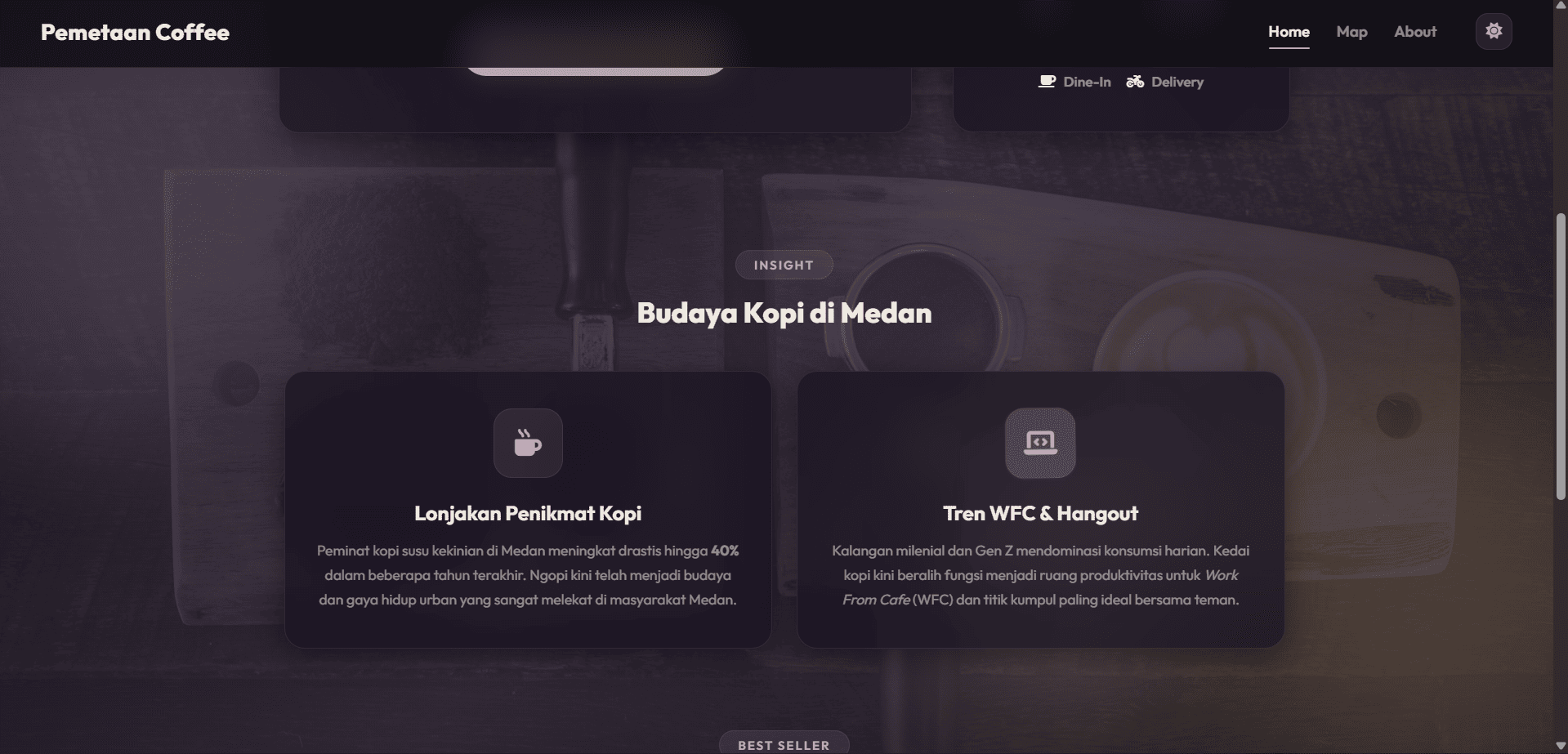 Screenshot 2 dari project Pemetaan Gerai Kopi Modern di Kota Medan Khususnya Kopi Kenangan dan Fore Coffee
