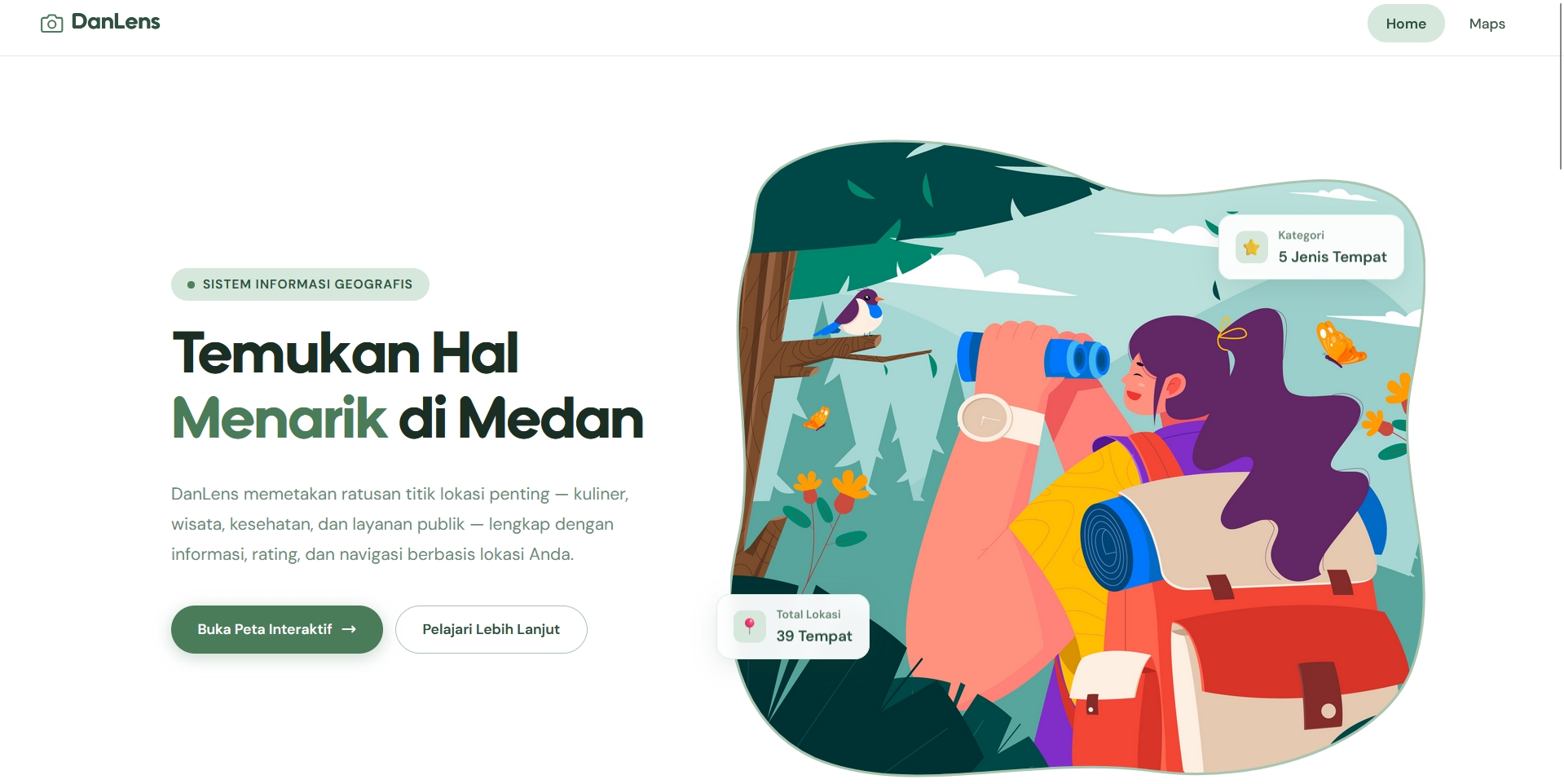 Thumbnail Sistem Informasi Geografis (SIG) Pemetaan Lokasi Penting di Kota Medan Berbasis Website dan Mobile (DanLens)