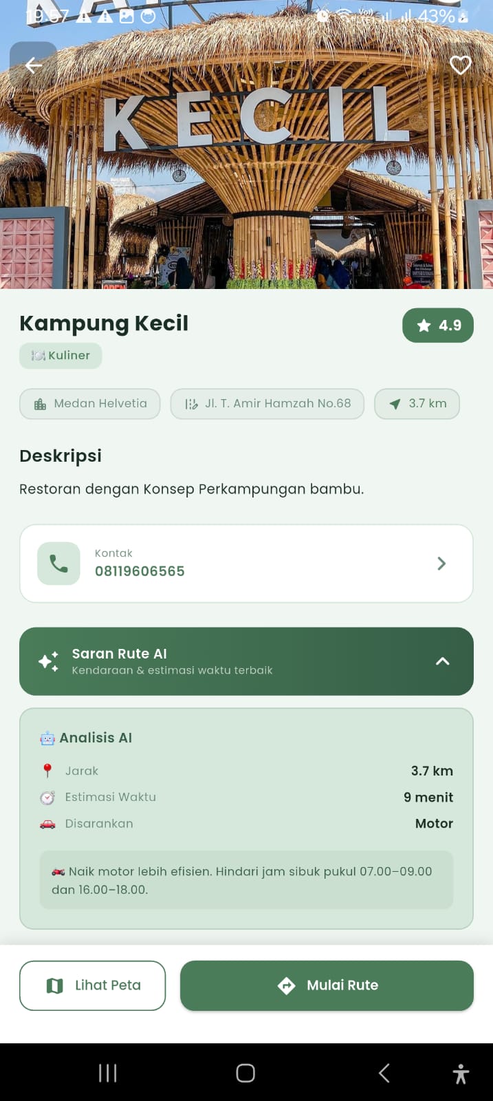Screenshot 4 dari project Sistem Informasi Geografis (SIG) Pemetaan Lokasi Penting di Kota Medan Berbasis Mobile (DanLens)