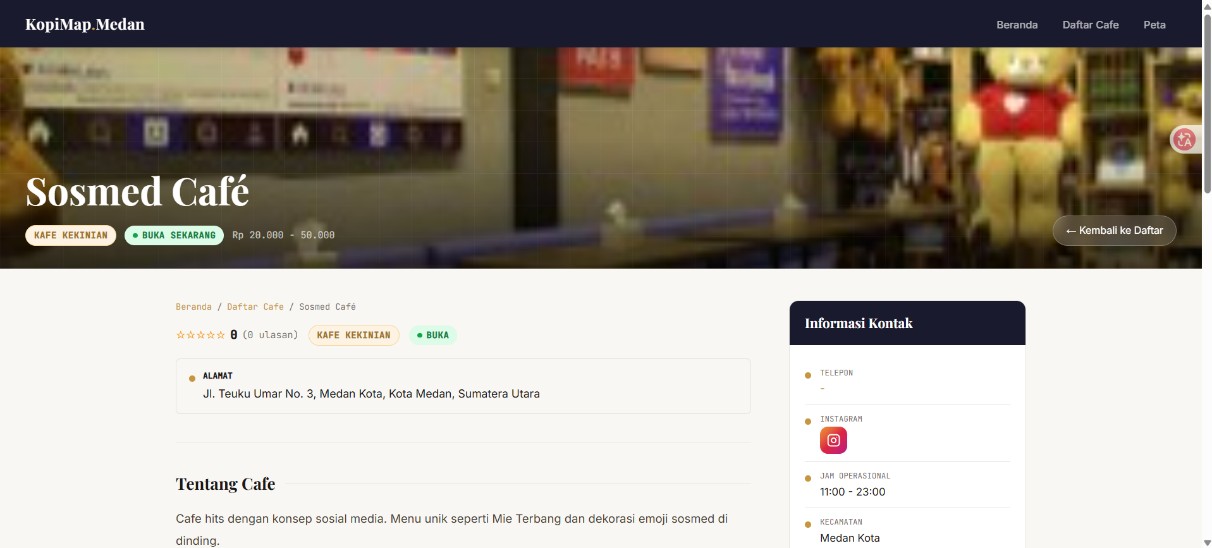 Screenshot 10 dari project Sistem Informasi Geografis (SIG) Pemetaan Cafe Kopi Di Kota Medan Berbasis Website (KopiMap.Medan)