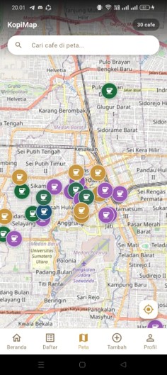 Screenshot 6 dari project Sistem Informasi Geografis (SIG) Pemetaan Cafe Kopi Di Kota Medan Berbasis Mobile (KopiMap.Medan)