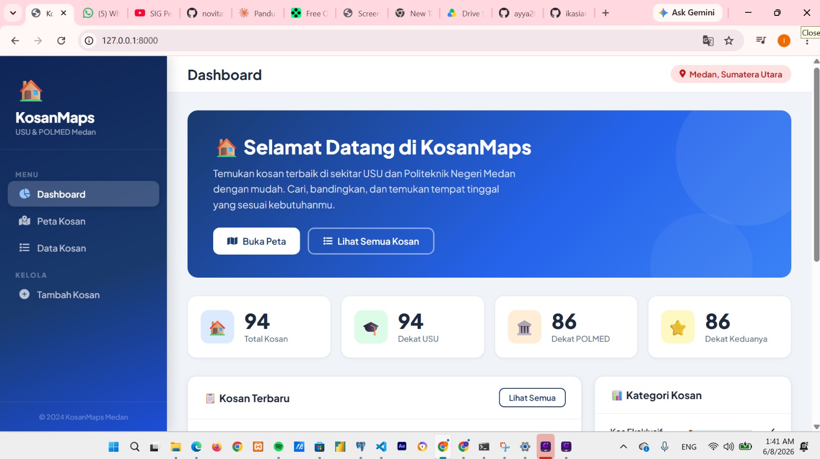 Thumbnail pemetaan kos-kosan di di dekat kampus usu dan polmed