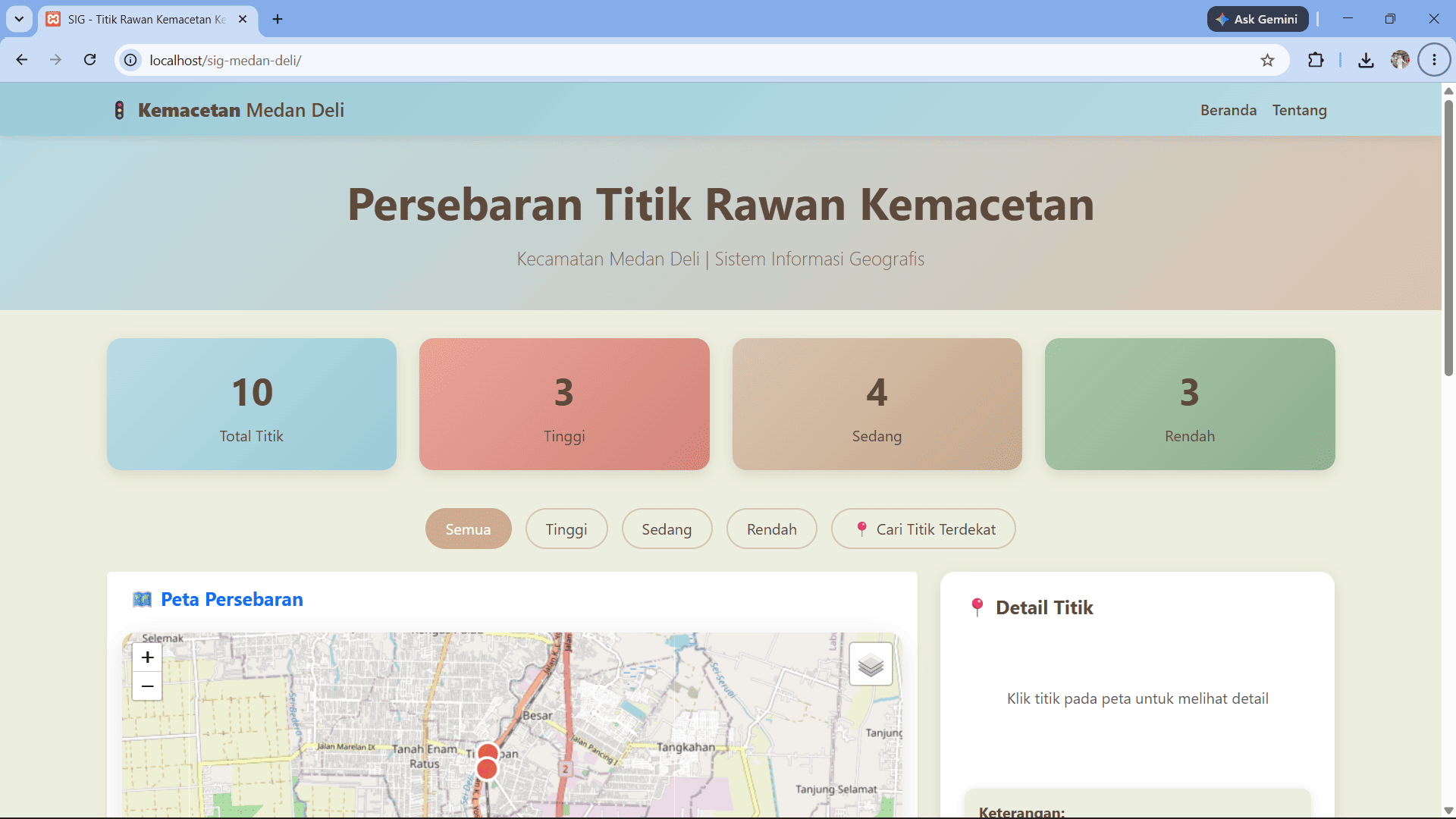 Thumbnail project Persebaran Titik Rawan Kemacetan Medan Deli