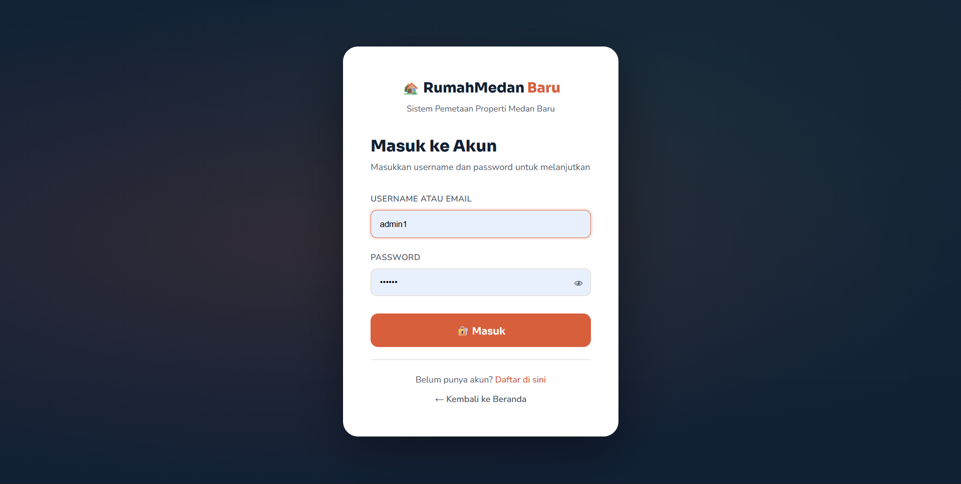 Screenshot 5 dari project Pemetaan Rumah Dijual Di Kota Medan