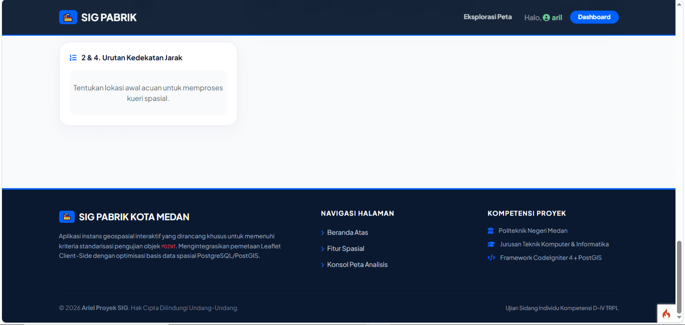 Screenshot 5 dari project Sistem Informasi Geografis Pabrik dan Kawasan Industri