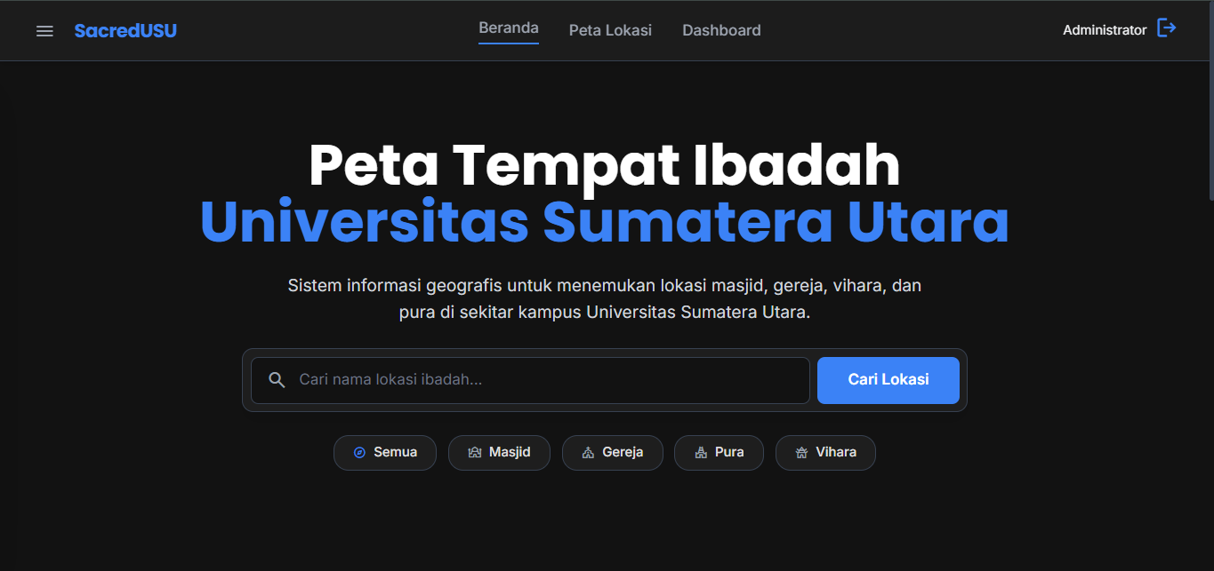 Screenshot 1 dari project WEBSITE - Sacred