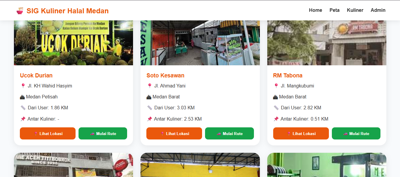 Screenshot 3 dari project SIG Kuliner Halal Kota Medan