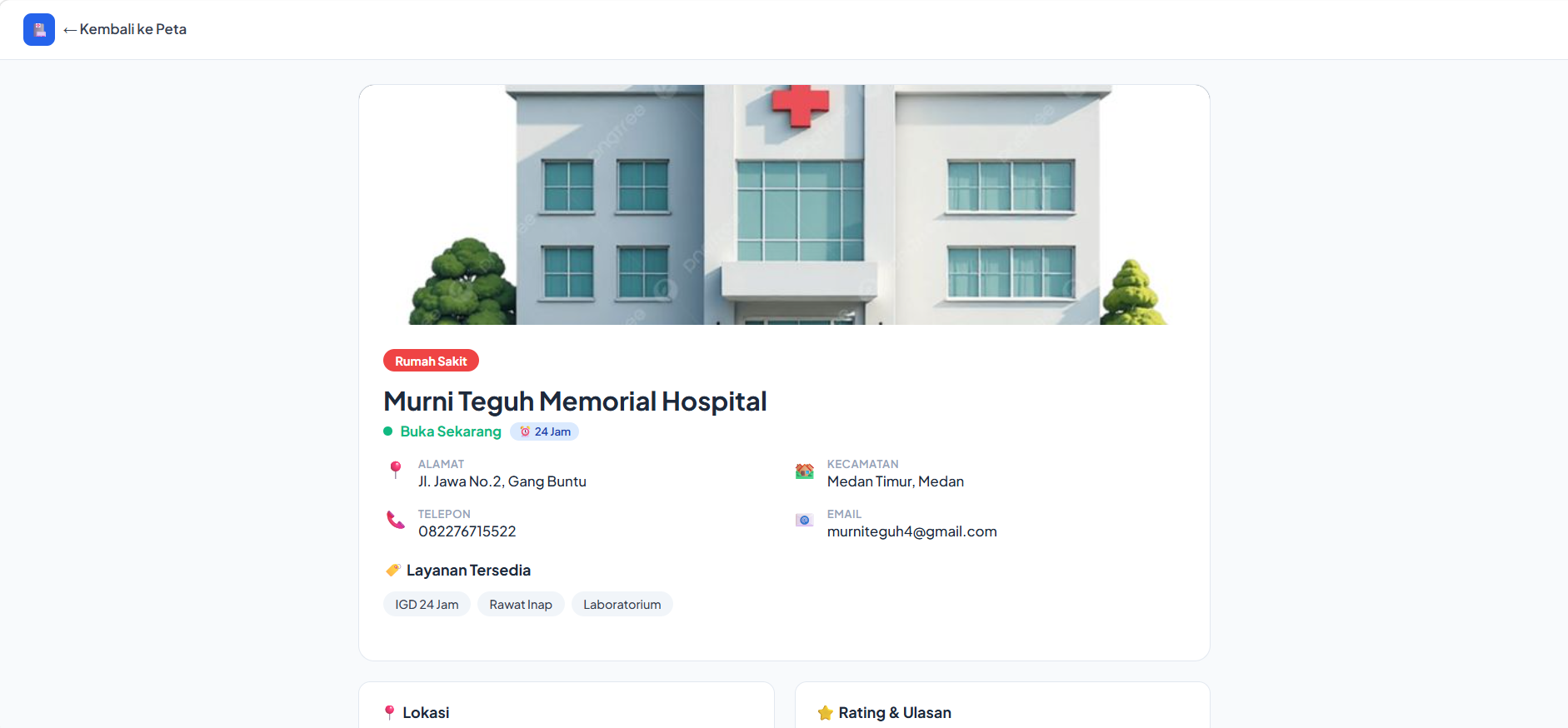 Screenshot 6 dari project MedMap GIS – Sistem Pemetaan Infrastruktur Kesehatan Berbasis Geographic Information System.