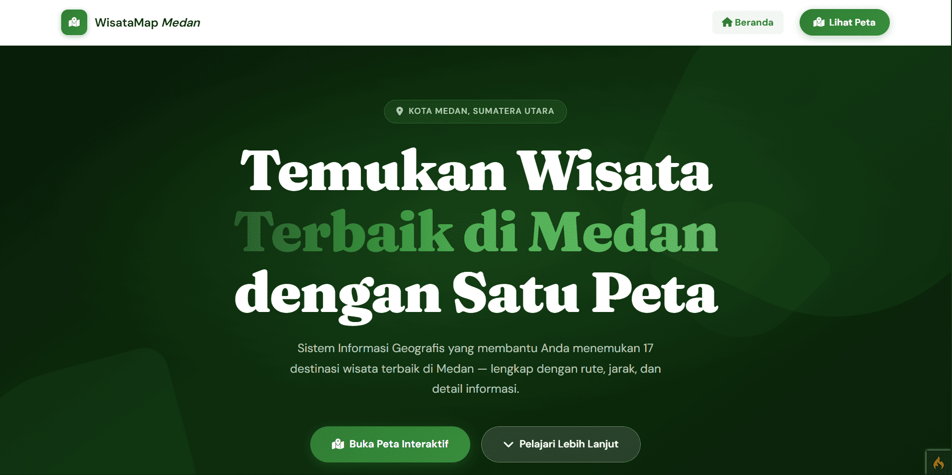 Sistem Informasi Geografis - Pemetaan Destinasi Wisata di Kota Medan