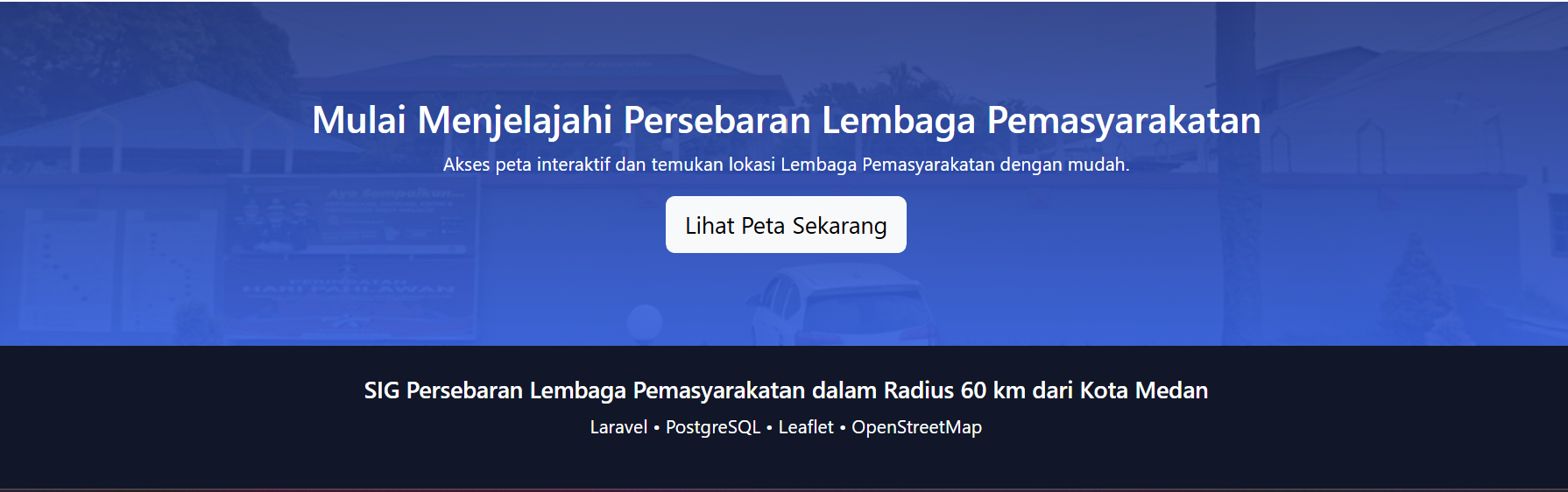 Screenshot 2 dari project Persebaran Lembaga Pemasyarakatan Dalam Radius 60KM Dari Kota Medan