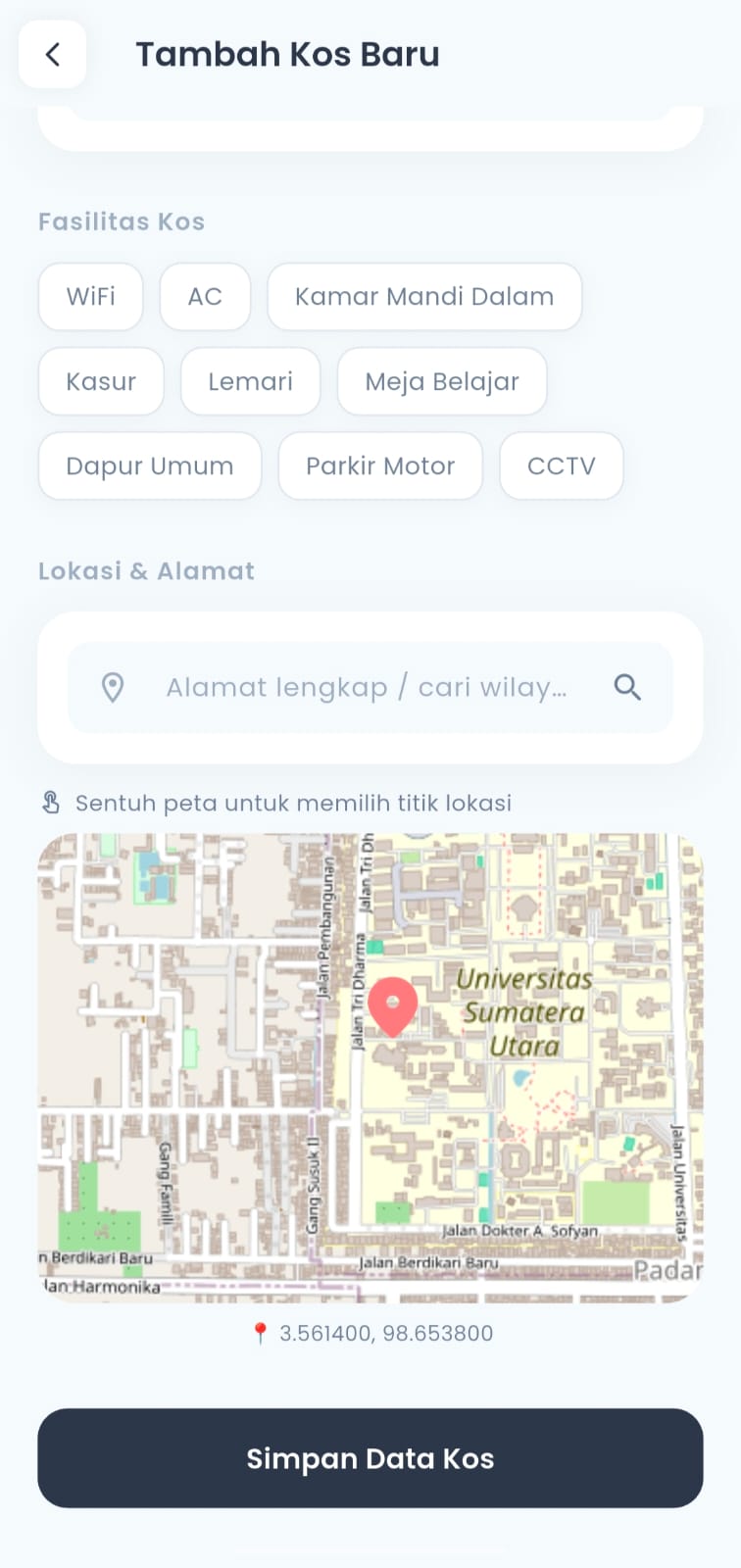 Screenshot 9 dari project Nearkos USU