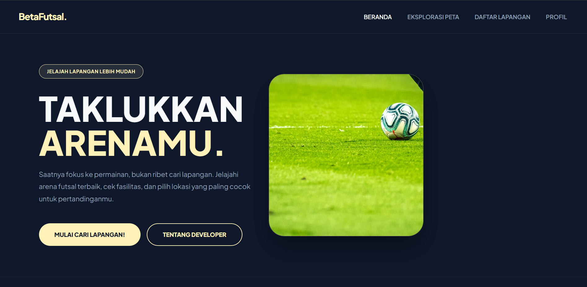 Screenshot 1 dari project Sistem Informasi Geografis Lapangan Futsal Dr.Mansyur Medan