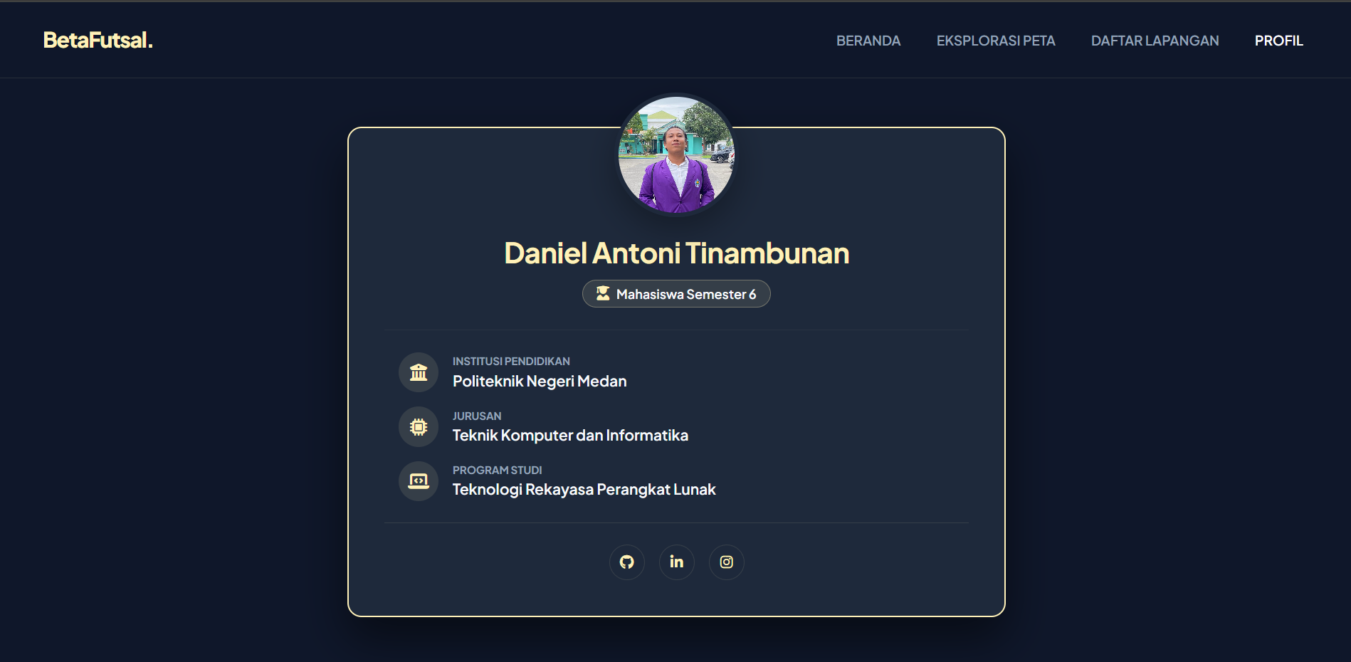 Screenshot 4 dari project Sistem Informasi Geografis Lapangan Futsal Dr.Mansyur Medan