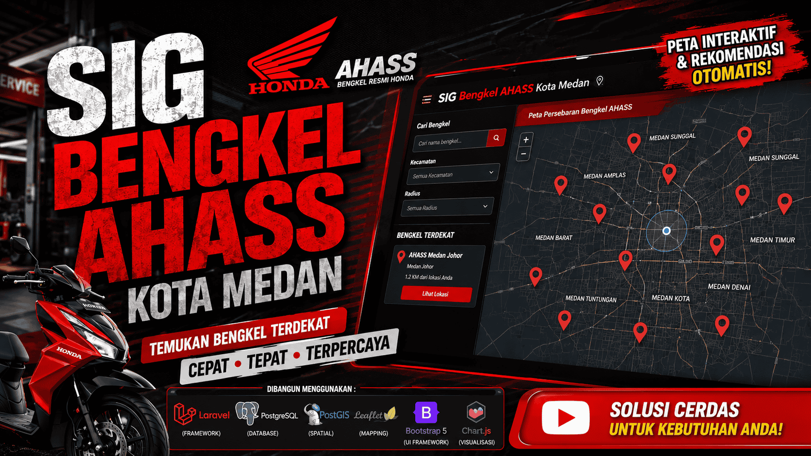 SISTEM INFORMASI GEOGRAFIS (SIG) PERSEBARAN BENGKEL RESMI AHASS HONDA KOTA MEDAN