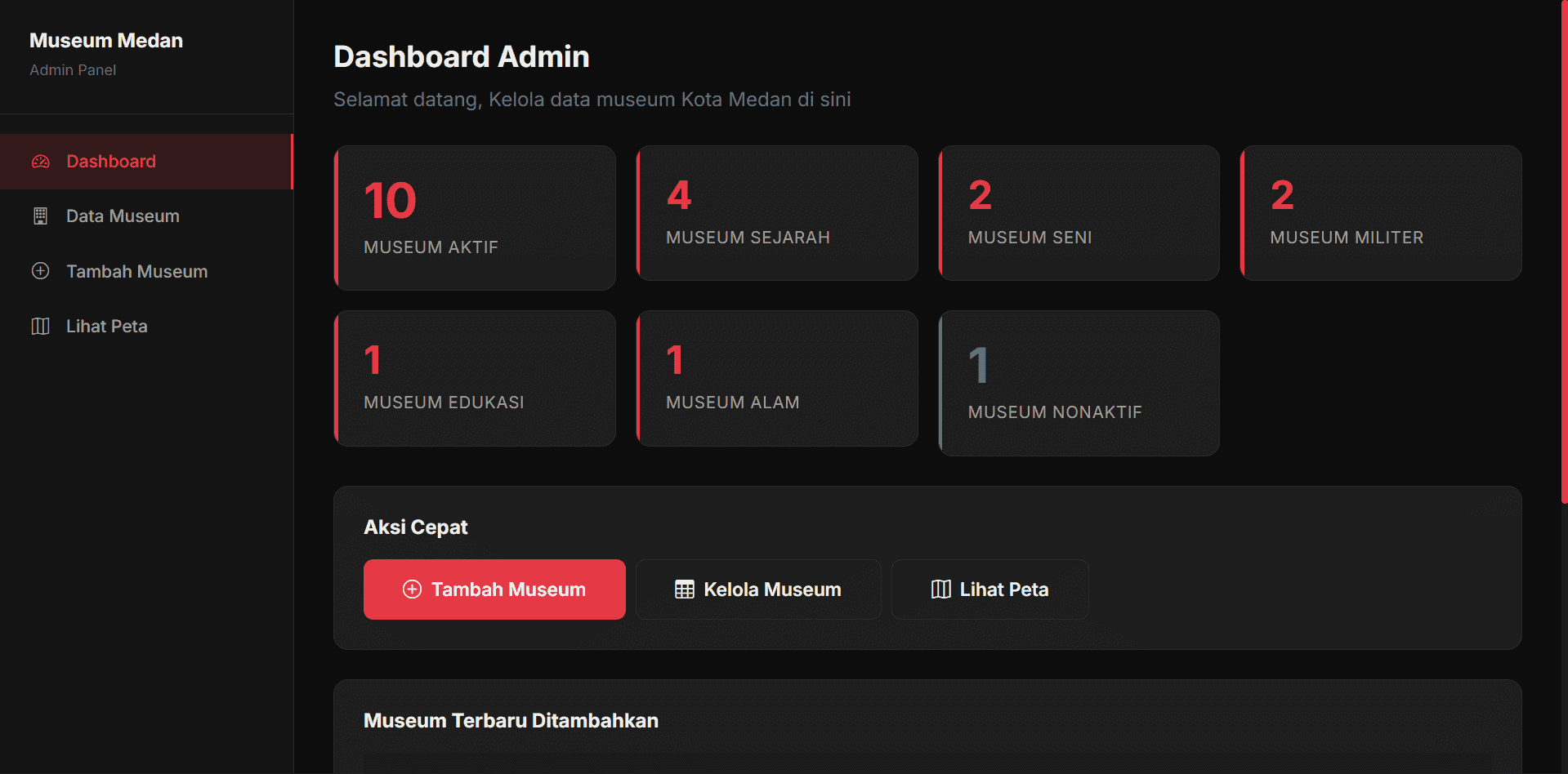 Screenshot 4 dari project Pemetaan Museum di Kota Medan