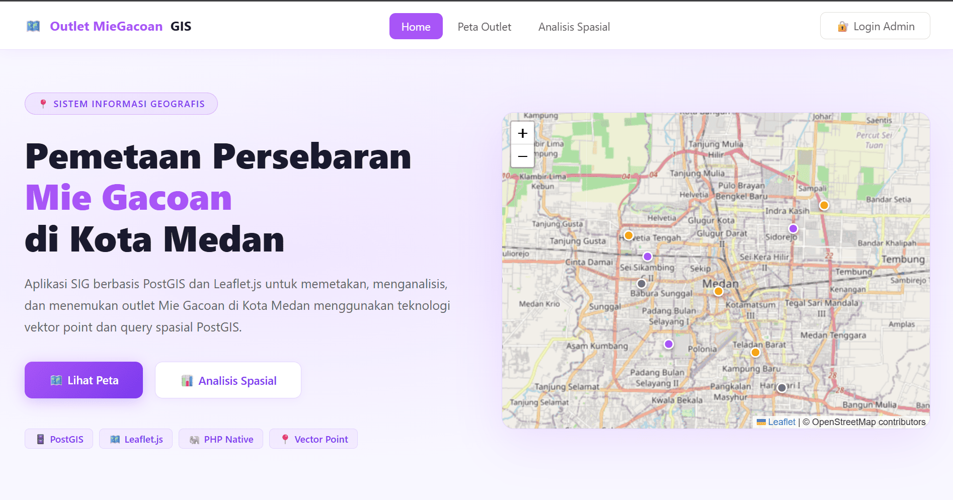 Thumbnail Sistem Informasi Geografis Pemetaan Persebaran Outlet Mie Gacoan di Kota Medan