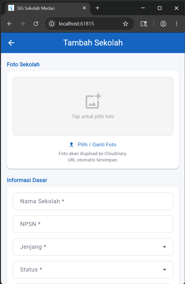 Screenshot 5 dari project SIG Pemetaan Zonasi Sekolah Kota Medan