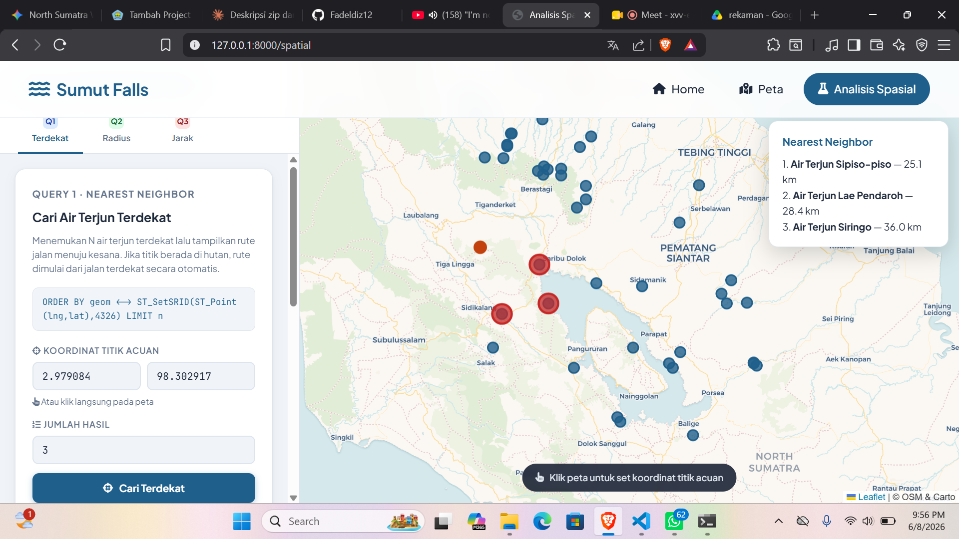 Screenshot 3 dari project Sistem Informasi Geografis Lokasi Wisata Air Terjun di Sumatera Utara