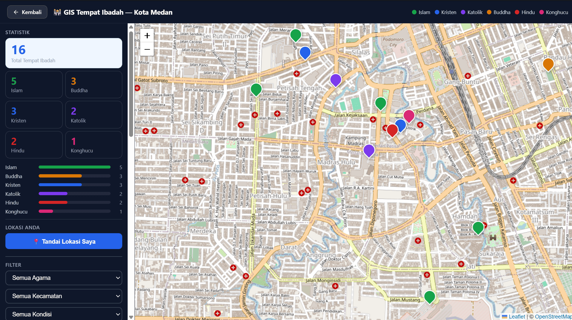 Screenshot 4 dari project GIS-Persebaran Tempat Ibadah di Medan