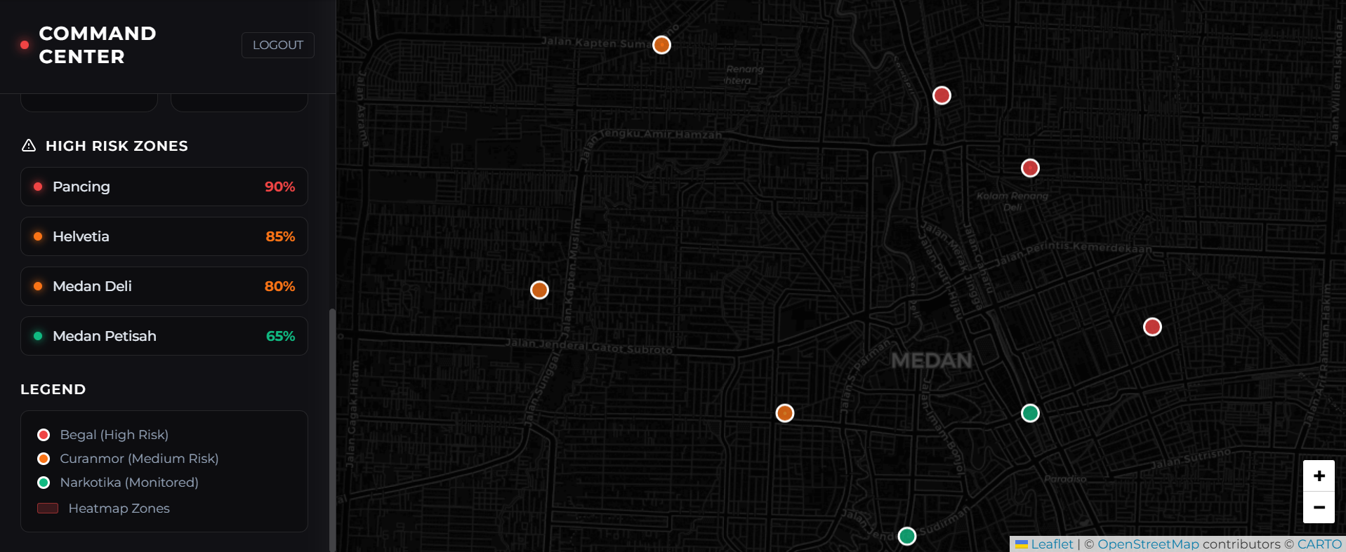 Screenshot 4 dari project Crime Mapping Kota Medan