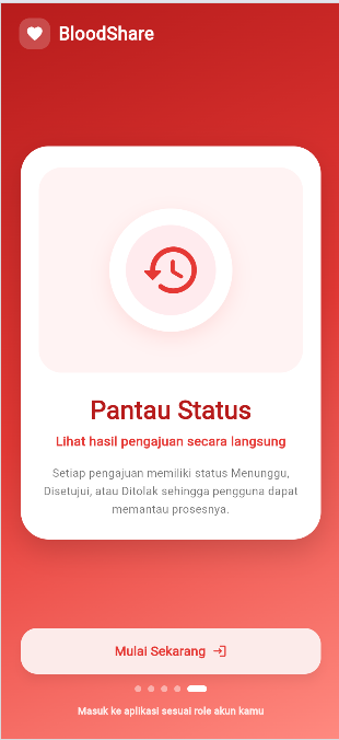 Screenshot 5 dari project BloodShare – Aplikasi Donor Darah dan Permintaan Darah Berbasis Mobile
