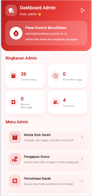 Screenshot 9 dari project BloodShare – Aplikasi Donor Darah dan Permintaan Darah Berbasis Mobile
