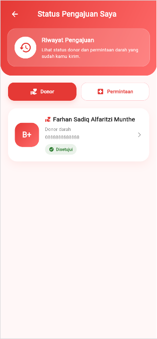 Screenshot 22 dari project BloodShare – Aplikasi Donor Darah dan Permintaan Darah Berbasis Mobile