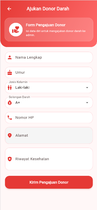 Screenshot 19 dari project BloodShare – Aplikasi Donor Darah dan Permintaan Darah Berbasis Mobile