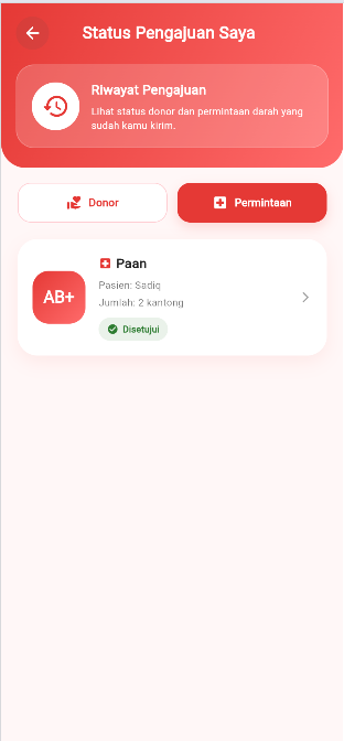 Screenshot 23 dari project BloodShare – Aplikasi Donor Darah dan Permintaan Darah Berbasis Mobile