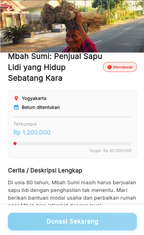 Screenshot 6 dari project Aplikasi Donasi We Safe Berbasis Flutter