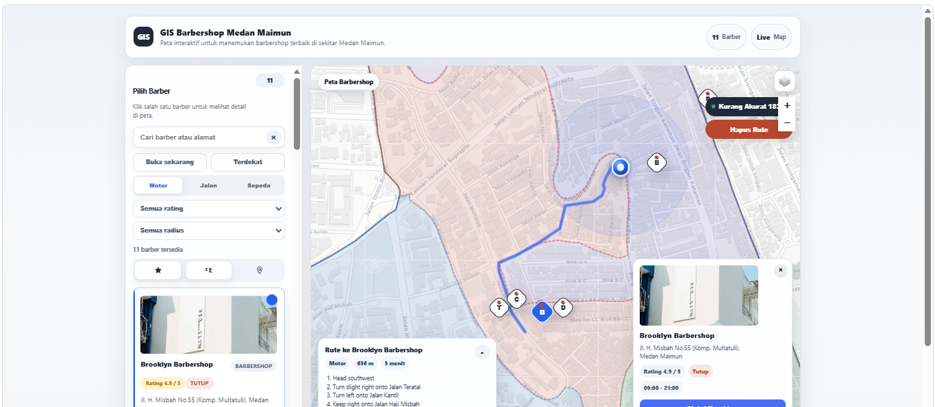 Screenshot 1 dari project WebPangkasGIs