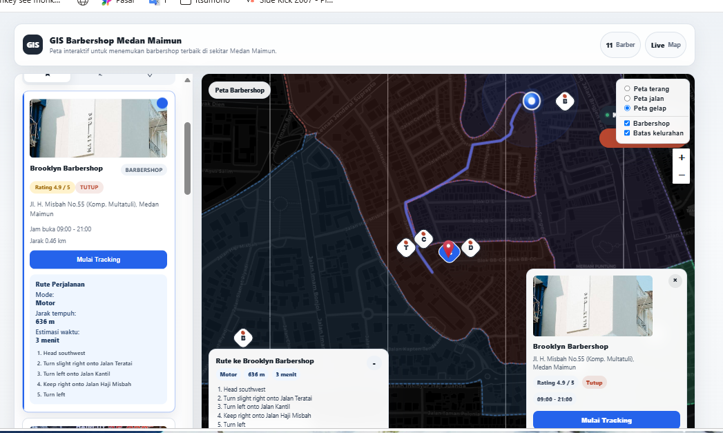 Screenshot 5 dari project WebPangkasGIs