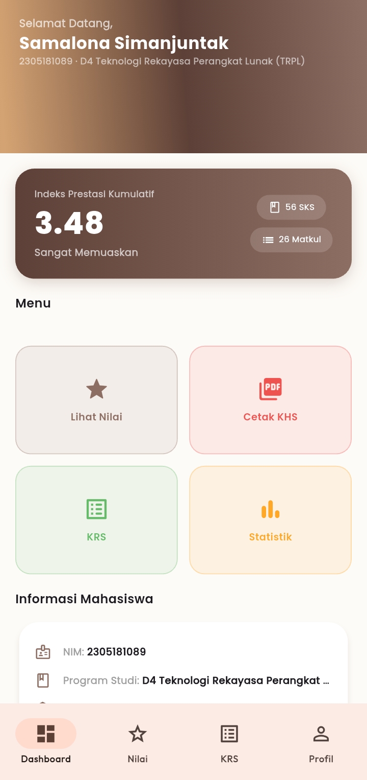 Screenshot 8 dari project Aplikasi Akademik Jurusan Komputer & Informatika Polmed berbasis Flutter dan Firebase